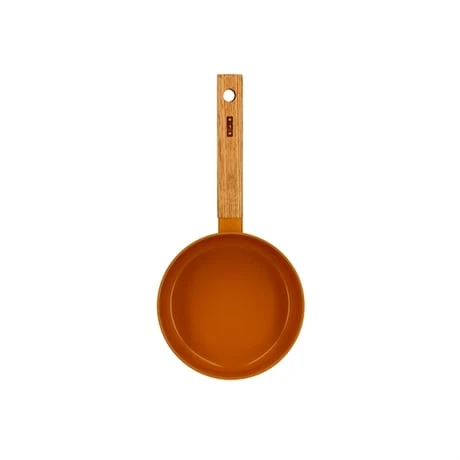 Casserole Ector Induction Aluminium RevĂȘtu Manche En Bois 16 Cm Jaune â Image 2