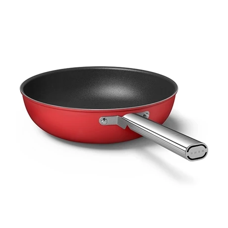 Smeg Wok Aluminium Antiadhésif 30 Cm Rouge Mat – Image 3