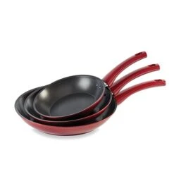 Lot De 3 Poêles Antiadhérentes Prestige Rubis 20, 24 Et 28 Cm