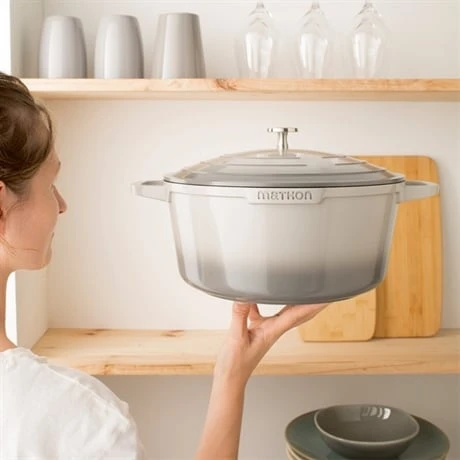 Cocotte Légère Ronde En Fonte D'aluminium 28 Cm 6,7 L Coloris Gris – Image 3