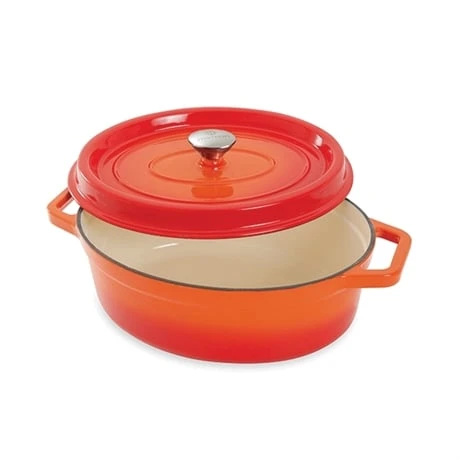 Cocotte En Fonte Orange Ovale 33 Cm 6 L – Image 2