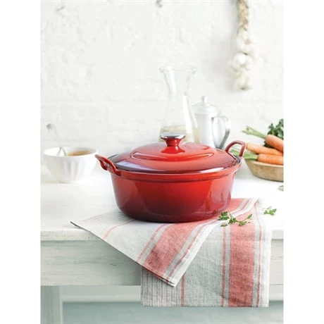 Le Creuset Cocotte Fonte Rond Plume 28 Cm 3,9 L Rouge – Image 2
