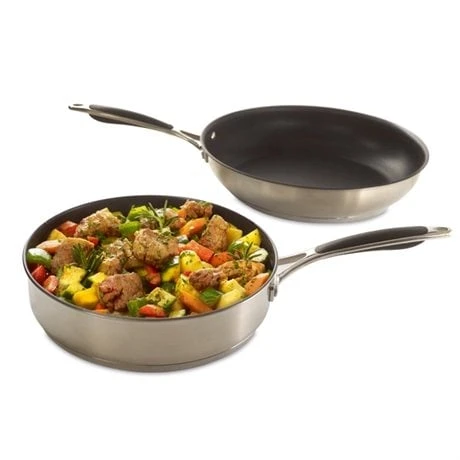 Set Poêle Et Sauteuse Antiadhérentes Inox Excell'Inox 24 Cm