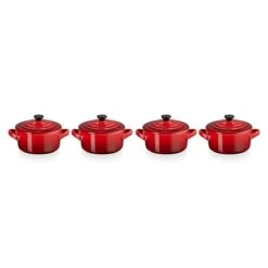 Le Creuset Set 4 Mini-cocottes Céramique 10 Cm Cerise